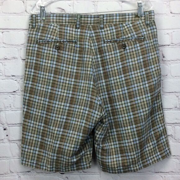 Tommy Bahama Linen Blend Shorts Men's Sz 32 Blue Plaid Casual Beach Travel Sport - Picture 10 of 10